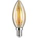LED-kynttilälamppu Paulmann Plug & Shine, E14, DC 24V, 140lm, 2W, 1900K, filamentti, himmennettävä, kulta