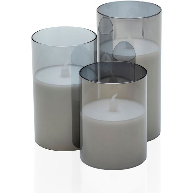 LED-kynttilä Paulmann Pauleen Classy Smokey, 75mm, 2400K, savulasi