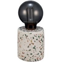 LED-pöytävalaisin Paulmann Pauleen Elegant Flare, paristokäyttöinen, E27, 2500K, terrazzo