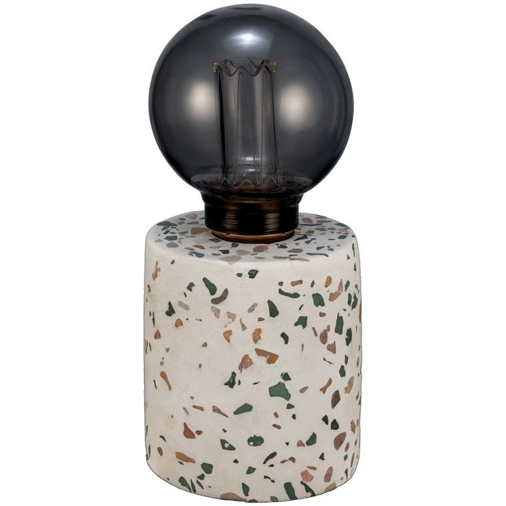 LED-pöytävalaisin Paulmann Pauleen Elegant Flare, paristokäyttöinen, E27, 2500K, terrazzo