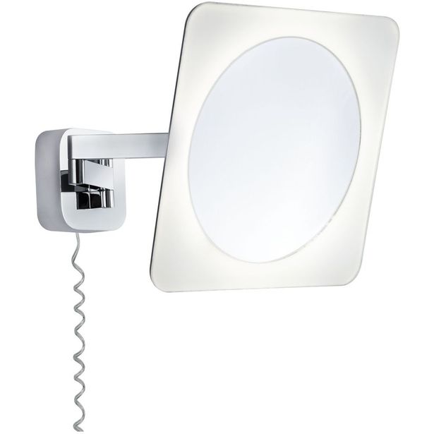 Meikkipeili valolla Paulmann Bela, IP44, 3000K, 260lm, 5.7W, kromi/valkoinen