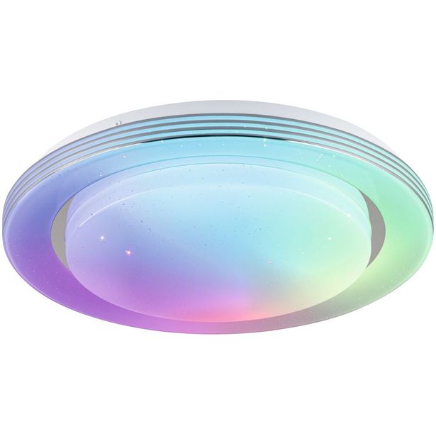 LED-kattovalaisin Paulmann Rainbow, RGBW+, 1600lm, 22W, himmennettävä, kromi/valkoinen