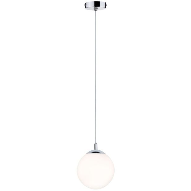 Riippuvalaisin Paulmann Globe, IP44, E27, himmennettävä, kromi