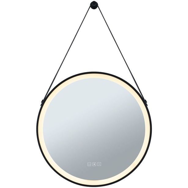 LED-valopeili lämmityksellä ja ripustusnauhalla Paulmann Mirra, IP44, 750lm, 11.5W, säädettävä värilämpötila, himmennettävä, musta