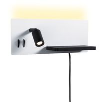 LED-seinävalaisin Paulmann Serra Right, USB C, 2700K, himmennettävä, mattavalkoinen/mattamusta, Verkkokaupan poistotuote