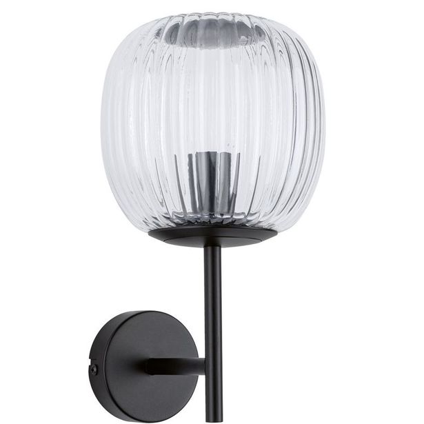 Seinävalaisin Paulmann Ruya IP44 E14 max. 20W kylpyhuoneeseen himmennettävä, lasi/mattamusta