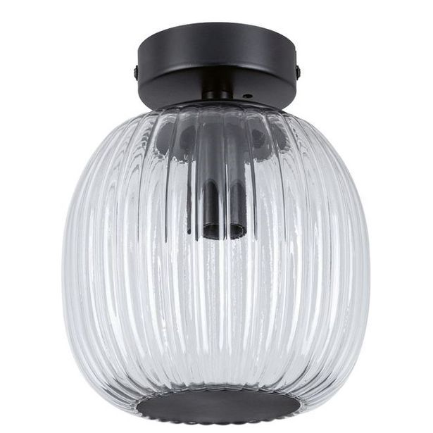 Katto-/seinävalaisin Paulmann Ruya IP44 E14 max. 20W himmennettävä, lasi/mattamusta