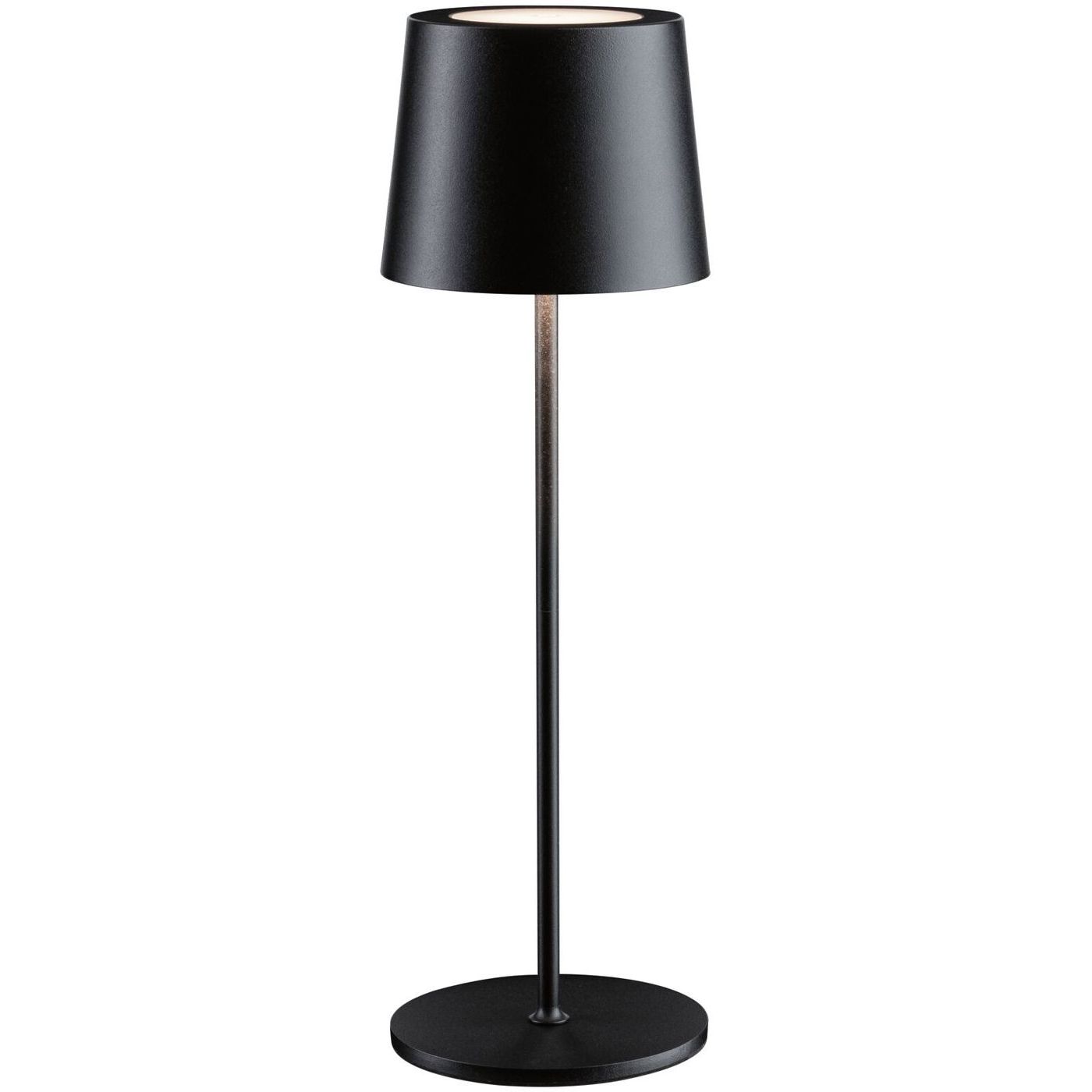 LED-pöytävalaisin Paulmann Gilo 35cm USB-ladattava IP44 2700K himmennettävä mattamusta