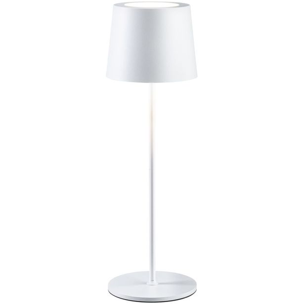 LED-pöytävalaisin Paulmann Gilo USB-ladattava IP44 2700K himmennettävä valkoinen