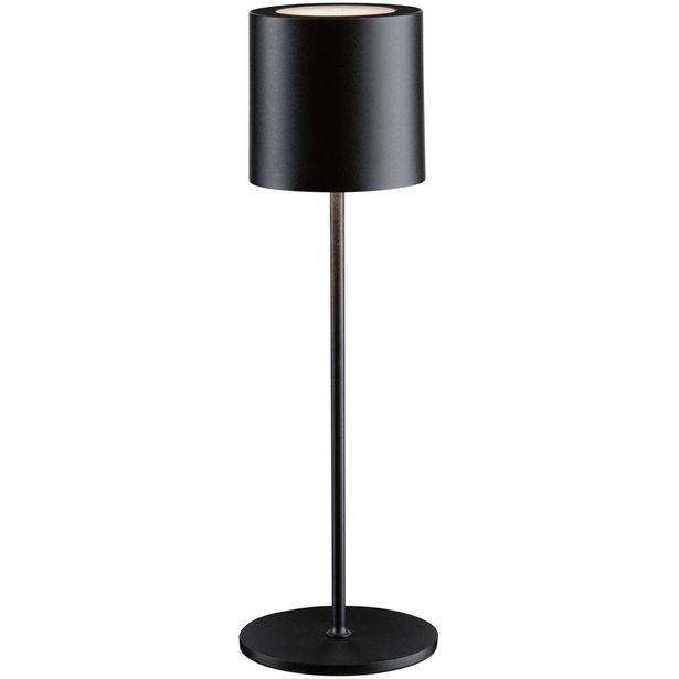 LED-pöytävalaisin Paulmann Tuni USB-ladattava 2700K IP44 himmennettävä mattamusta