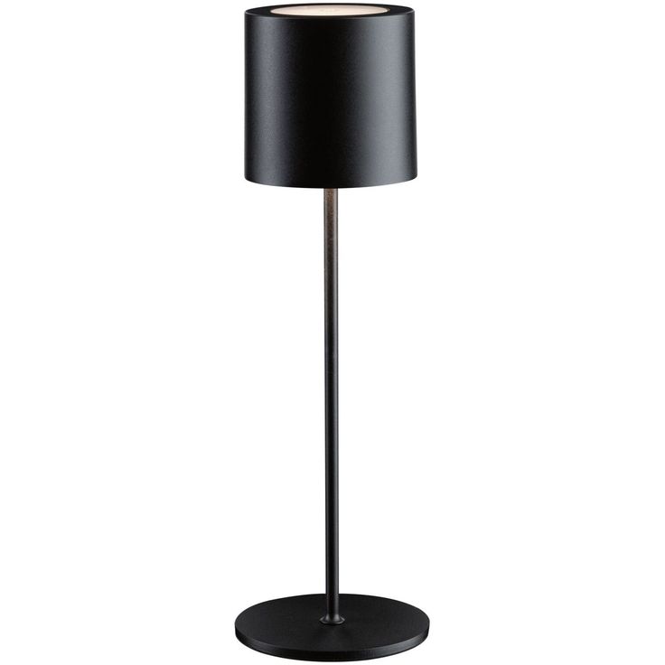 LED-pöytävalaisin Paulmann Tuni USB-ladattava 2700K IP44 himmennettävä mattamusta