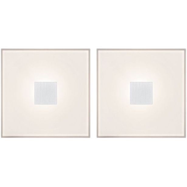 Upotettava LED-seinävalaisinsarja Paulmann LumiTiles, 2 valaisinta, IP44, 10x10cm, 2700K, himmennettävä, valkoinen