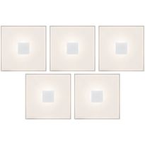 Upotettava LED-seinävalaisinsarja Paulmann LumiTiles, 5 valaisinta, IP44, 10x10cm, 2700K, himmennettävä, valkoinen
