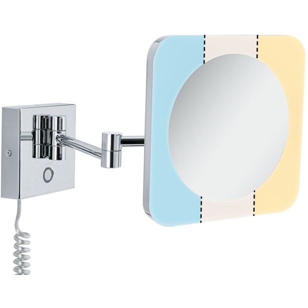 Meikkipeili LED-valolla Paulmann Jora, IP44, 60lm, 3.3W, säädettävä värilämpötila, kromi/valkoinen
