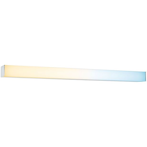 LED-peilivalaisin Paulmann Tova, 60cm, IP44, säädettävä värilämpötila, himmennettävä kromi/valkoinen