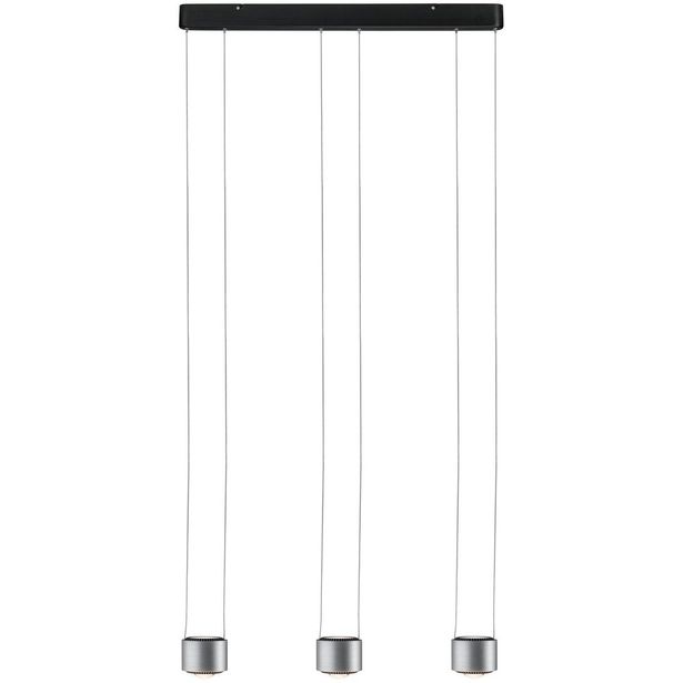 LED-riippuvalaisin Paulmann Aldan, 2700K, himmennettävä, musta/harjattu alumiini