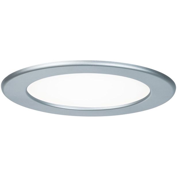 Upotettava LED-paneeli Paulmann, IP44, Ø17cm, 12W, 4000K, mattakromi