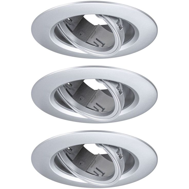 LED-alasvalo Paulmann Ø90mm kääntyvä 30° GU10 max. 10W upotettava himmennettävä mattakromi, 3kpl/pkt