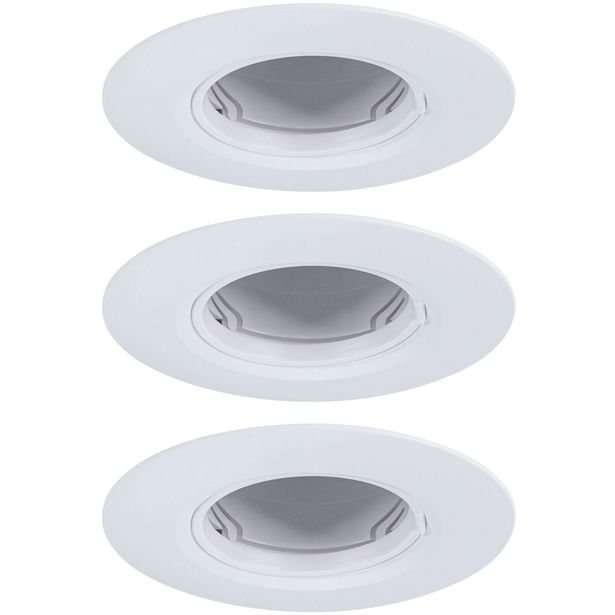 LED-alasvalo Paulmann Ø90mm GU10 max. 10W upotettava himmennettävä valkoinen, 3kpl/pkt