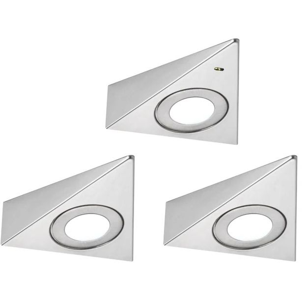 LED-kalustevalaisin Paulmann Trias 135x132mm 4000K liiketunnistin 2.7W 185lm harjattu rauta, 3kpl/pkt