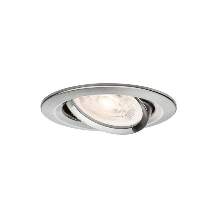 LED-alasvalo Paulmann Nova, Ø84mm, GU10, 4.9W, 550lm, 2700K, suunnattava, harjattu rauta