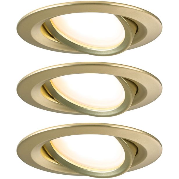 LED-alasvalo Paulmann Nova Coin Ø84mm 50° 6W 470lm 2700K upotettava mattakulta 3kpl/pkt