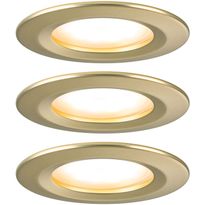 LED-alasvalo Paulmann 3-Step-Dim Nova Coin Basic IP44 Ø74mm 6W 470lm 2700K himmennettävä upotettava mattakulta 3kpl/pkt