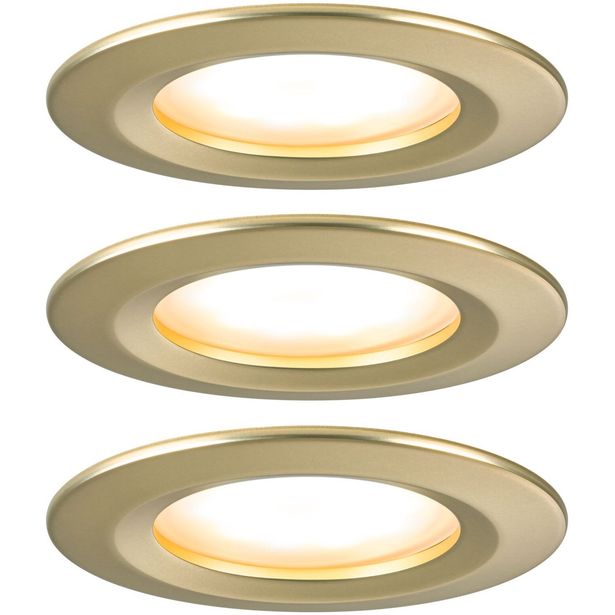 LED-alasvalo Paulmann 3-Step-Dim Nova Coin Basic IP44 Ø74mm 6W 470lm 2700K himmennettävä upotettava mattakulta 3kpl/pkt