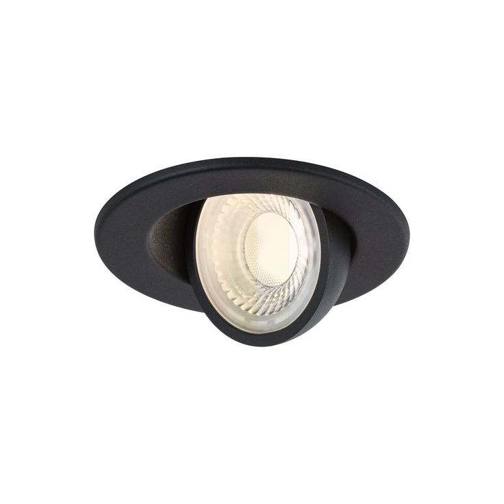 LED-alasvalo Paulmann Zina, Ø90mm, IP65, 5W/8W, 685lm/0lm, 2700-4000K, himmennettävä, mattamusta