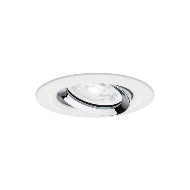 LED-alasvalo Paulmann Nova Plus, Ø93mm, GU10, IP65, 4.9W, 550lm, 4000K, himmennettävä, mattavalkoinen/kromi