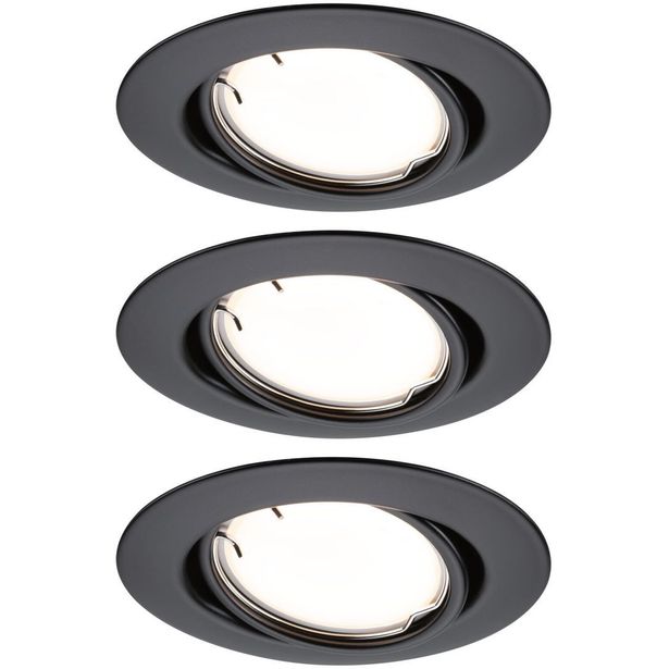 Upotettava LED-valaisin Paulmann Base Coin, 3kpl, Smart Home Zigbee 3.0, Ø90mm, himmennettävä, 3000K, eri värejä