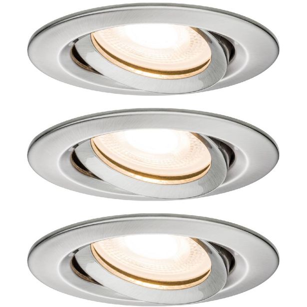 Alasvalosetti Paulmann Nova, Ø93mm, IP65, 3-osainen, harjattu teräs