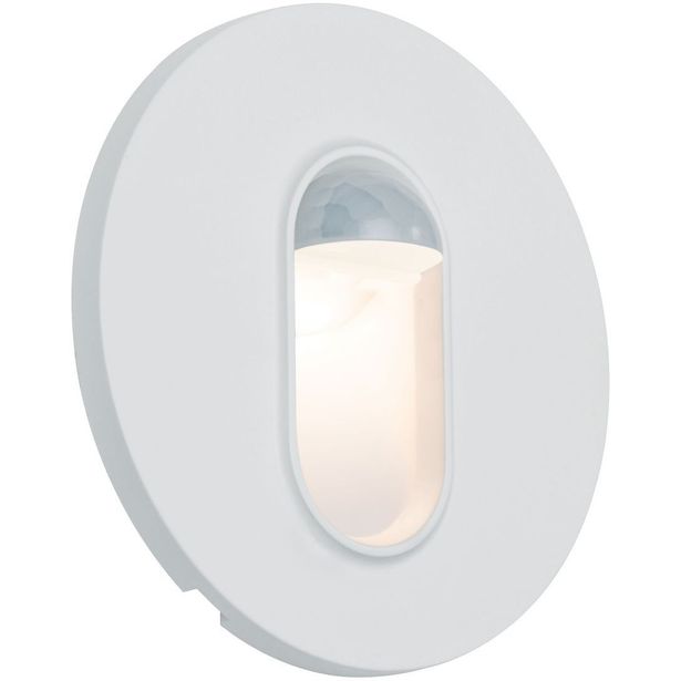 Upotettava LED-seinävalaisin liike- ja hämärätunnistimella Paulmann, Ø78mm, 2.7W, 65lm, 2700K, valkoinen