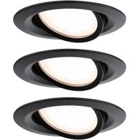 Upotettava LED-valaisin Paulmann Nova Plus Coin, 3kpl, IP65, Ø93mm, 6W, 470lm, 2700K, himmennettävä, mattamusta