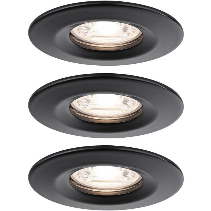 Upotettava LED-valaisin Paulmann Nova Mini Coin Rigid, 3kpl, Ø66mm, 4W, 310lm, 2700K, mattamusta