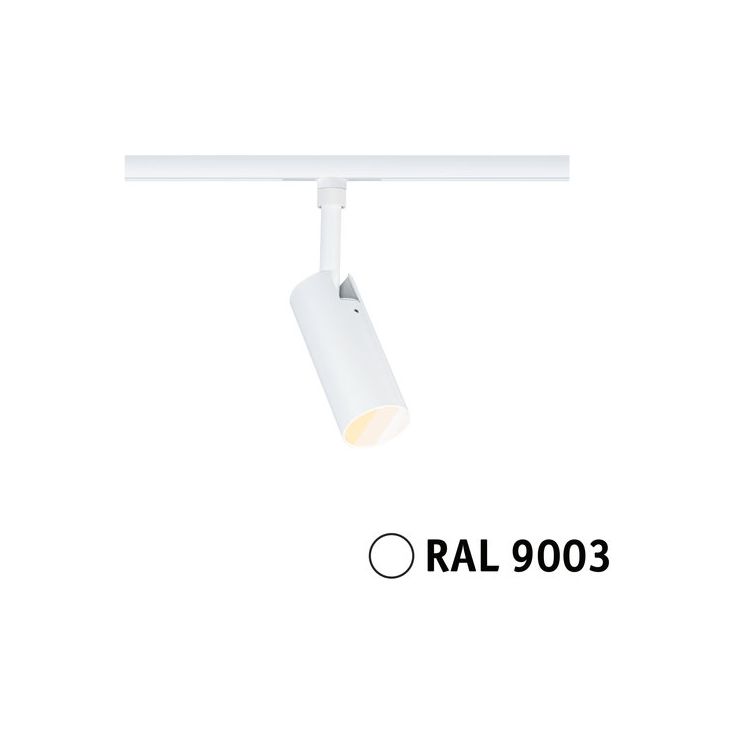 Kiskospotti Paulmann URail Tubo, 320lm, 4W, 2700 - 4000K, kolmiportaisesti himmennettävä, valkoinen