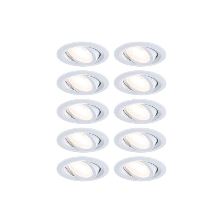 LED-alasvalosetti Paulmann FixedLED, 10x4.8W, 10x460lm, 3000K, suunnattava, valkoinen