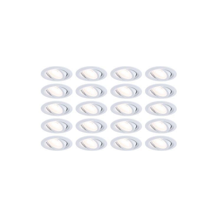 LED-alasvalosetti Paulmann FixedLED, 20x4.8W, 20x460lm, 3000K, suunnattava, valkoinen