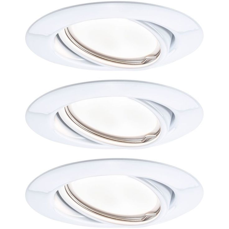 Upotettava LED-valaisin Paulmann Base Coin, 3kpl, Ø90mm, 5W, 370lm, 3000K, valkoinen