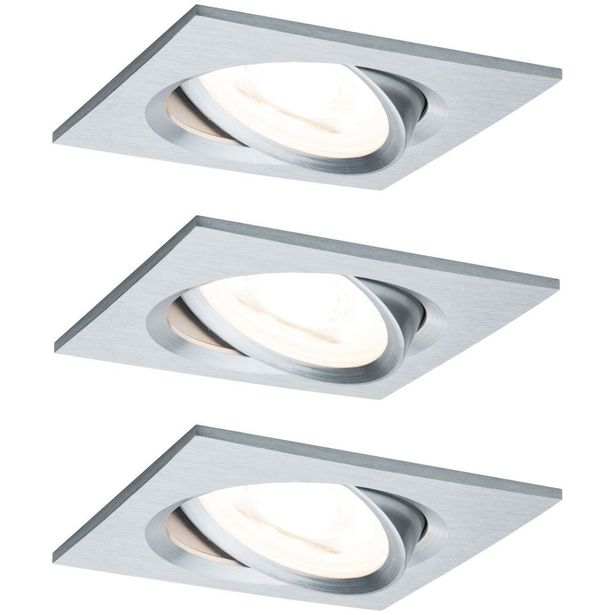 Upotettava LED-valaisin Paulmann Nova, 3kpl, 84x84mm, GU10, 6.5W, 460lm, 2700K, eri värejä