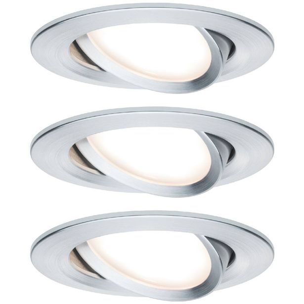 Alasvalosetti Paulmann Nova, Ø84mm, himmennettävä, suunnattava, alumiini