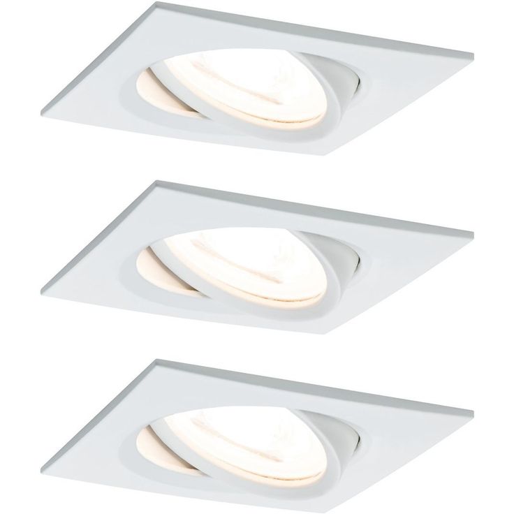 Upotettava LED-valaisin Paulmann Nova Coin, 3kpl, 84x84mm, 6W, 470lm, 2700K, himmennettävä, mattavalkoinen