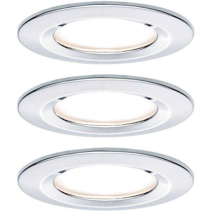 Upotettava LED-valaisin Paulmann Nova Coin Rigid, 3kpl, IP44, Ø78mm, 6W, 470lm, 2700K, himmennettävä, kromi