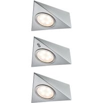 LED-kalustevalaisin Paulmann, 3kpl, 2.8W, 14x11cm, 170lm, harjattu rauta