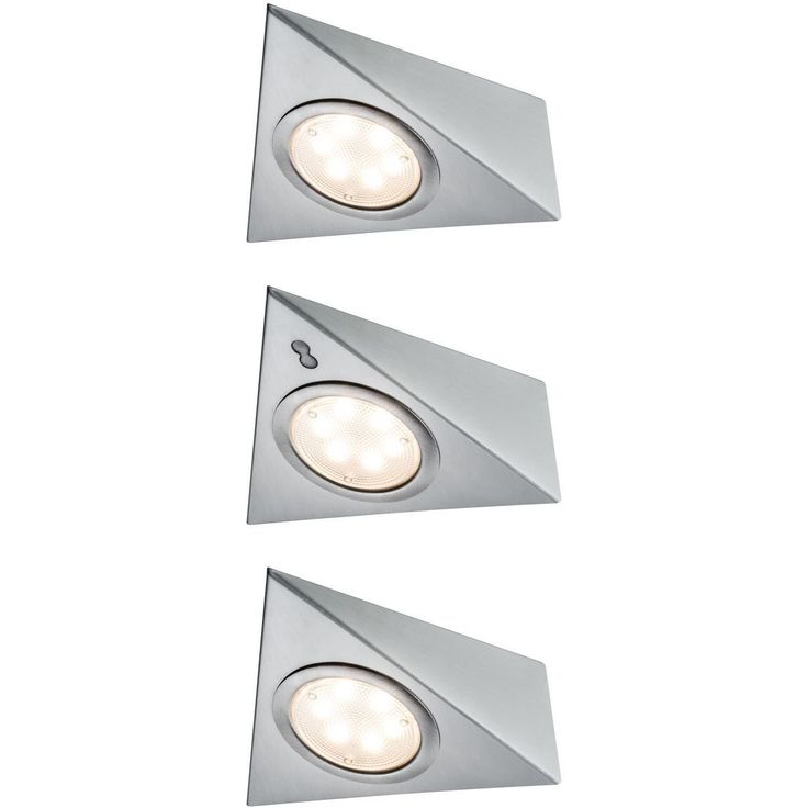 LED-kalustevalaisin Paulmann, 3kpl, 2.8W, 14x11cm, 170lm, harjattu rauta