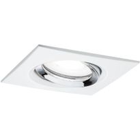 Upotettava LED-valaisin Paulmann Nova Plus, IP65, 93x93mm, GU10, 6W, 470lm, 4000K, himmennettävä, mattavalkoinen/kromi