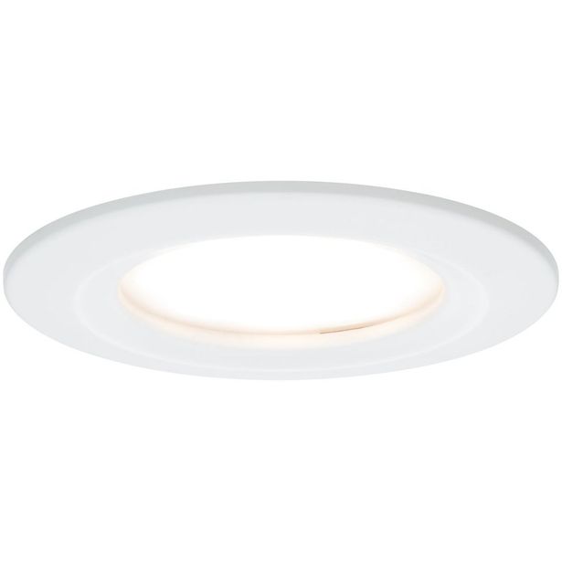 Upotettava LED-valaisin Paulmann Nova Plus Coin Rigid, IP44, Ø78mm, 6W, 470lm, 2700K, himmennettävä, mattavalkoinen