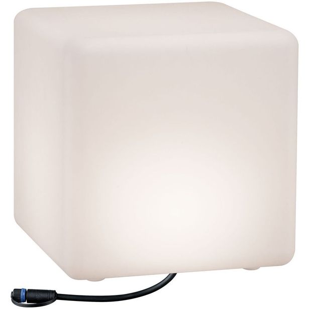 LED-ulkovalaisin Paulmann Plug & Shine Cube, IP67, 3000K, valkoinen