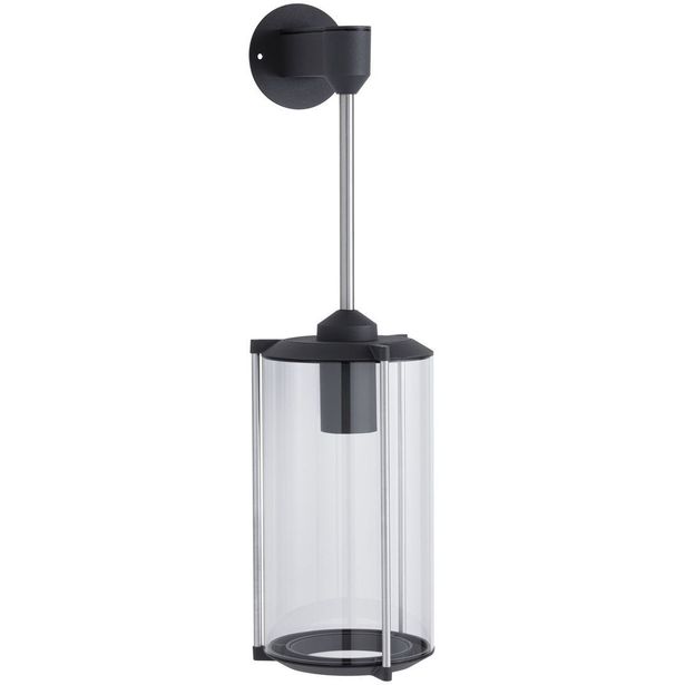 Ulkoseinävalaisin Paulmann Klassik, pitkillä ripustimilla, IP44, 16cm, harmaa