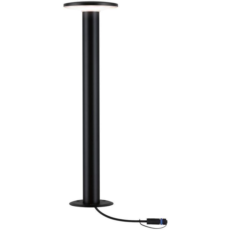 LED-pollarivalaisin Paulmann Plug & Shine Plate, IP44, 3000K, antrasiitti
